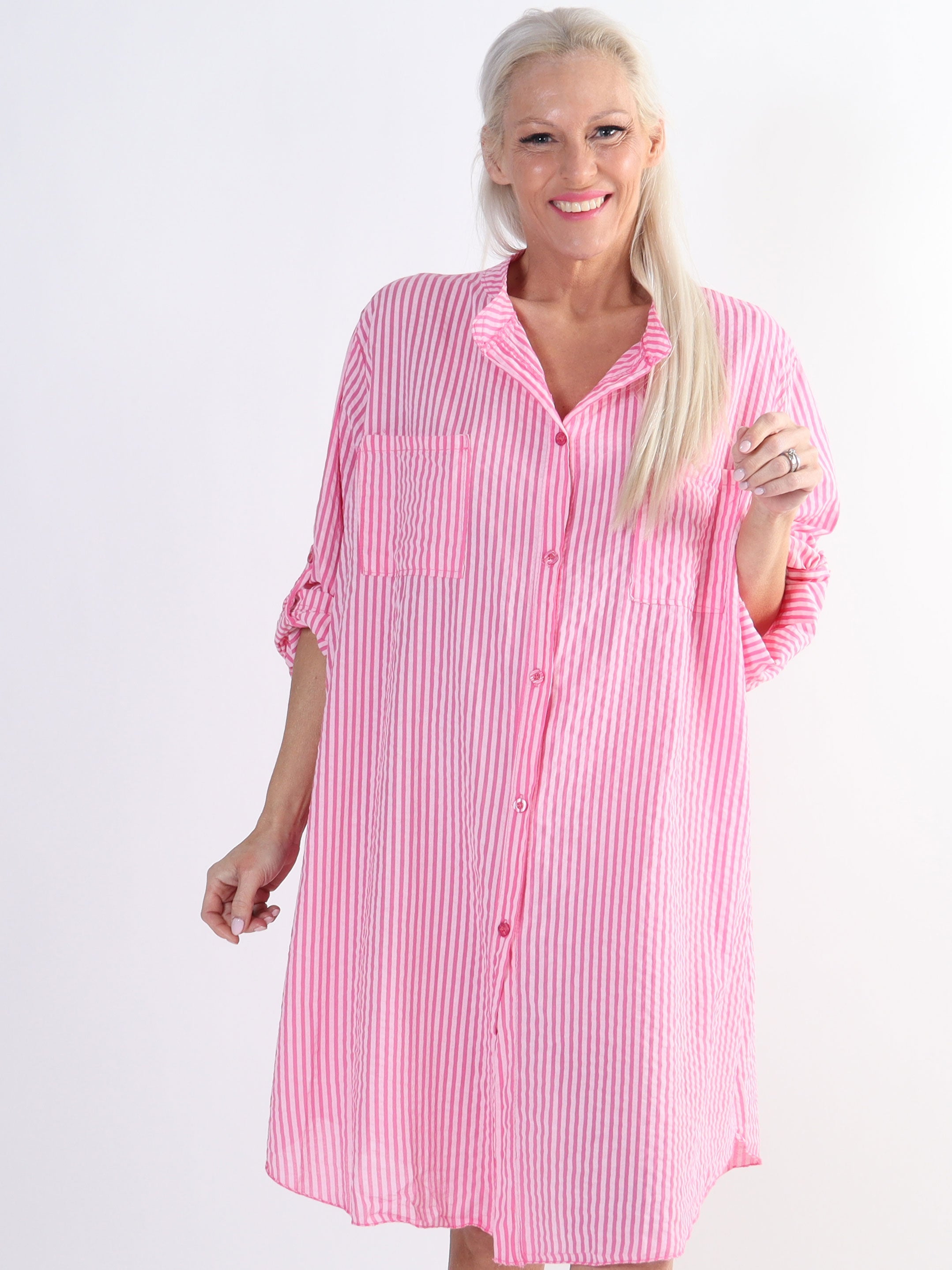 Carmina - Randig skjorta i bomull med fickor